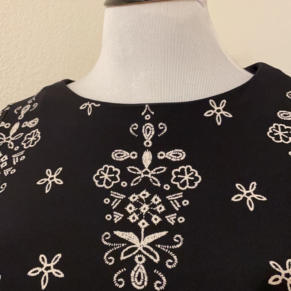 R&K Women’s Patterned Shift Dress-Black-Size 18 - Picture 3 of 5